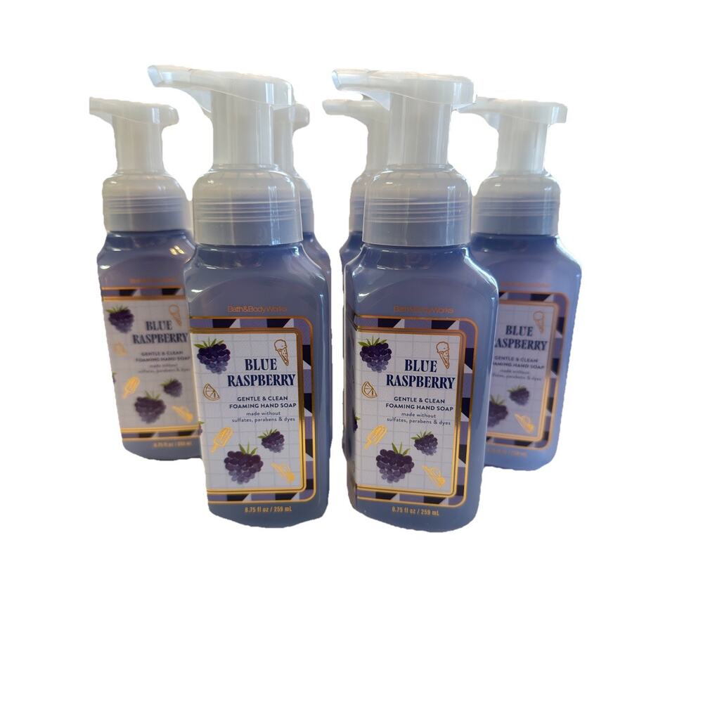 5 X Bath & Body Works Blue Raspberry Gentle & Clean Foaming Hand Soap 8.75 Fl OZ